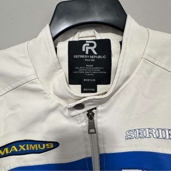 Refinery Republic jacket, "Maximus Racer" model, white and blue. Size M. - Picture 10 of 16